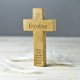 Personalised Wooden Cross With Dove Keepsake Gift