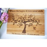 Personalised Family Tree Chopping Board 